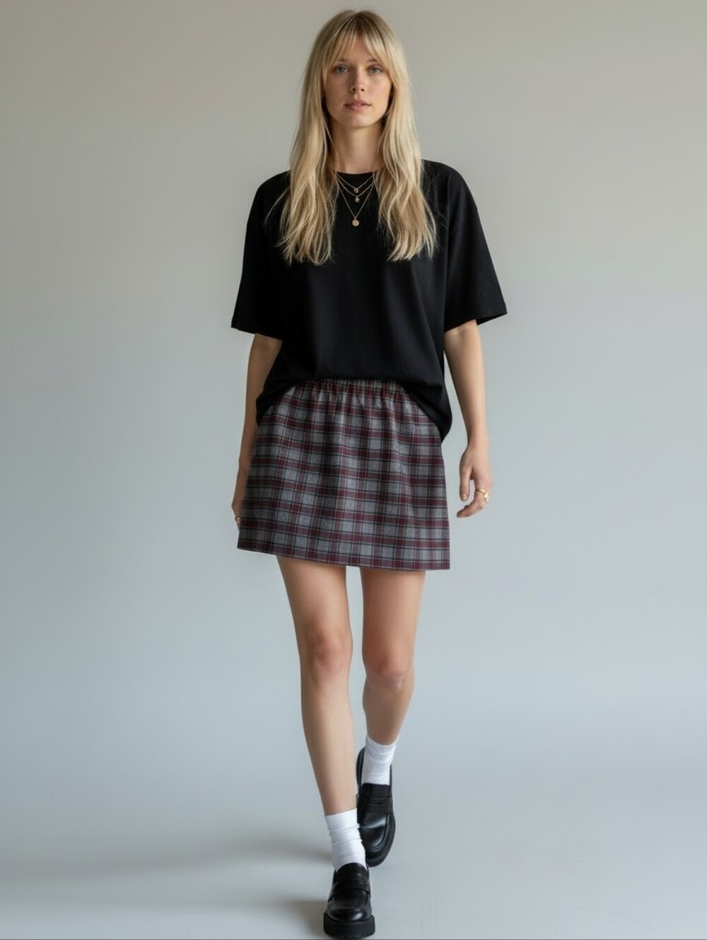 J. Crew Plaid Mini Skirt In Gray And Burgundy Multi Size 12